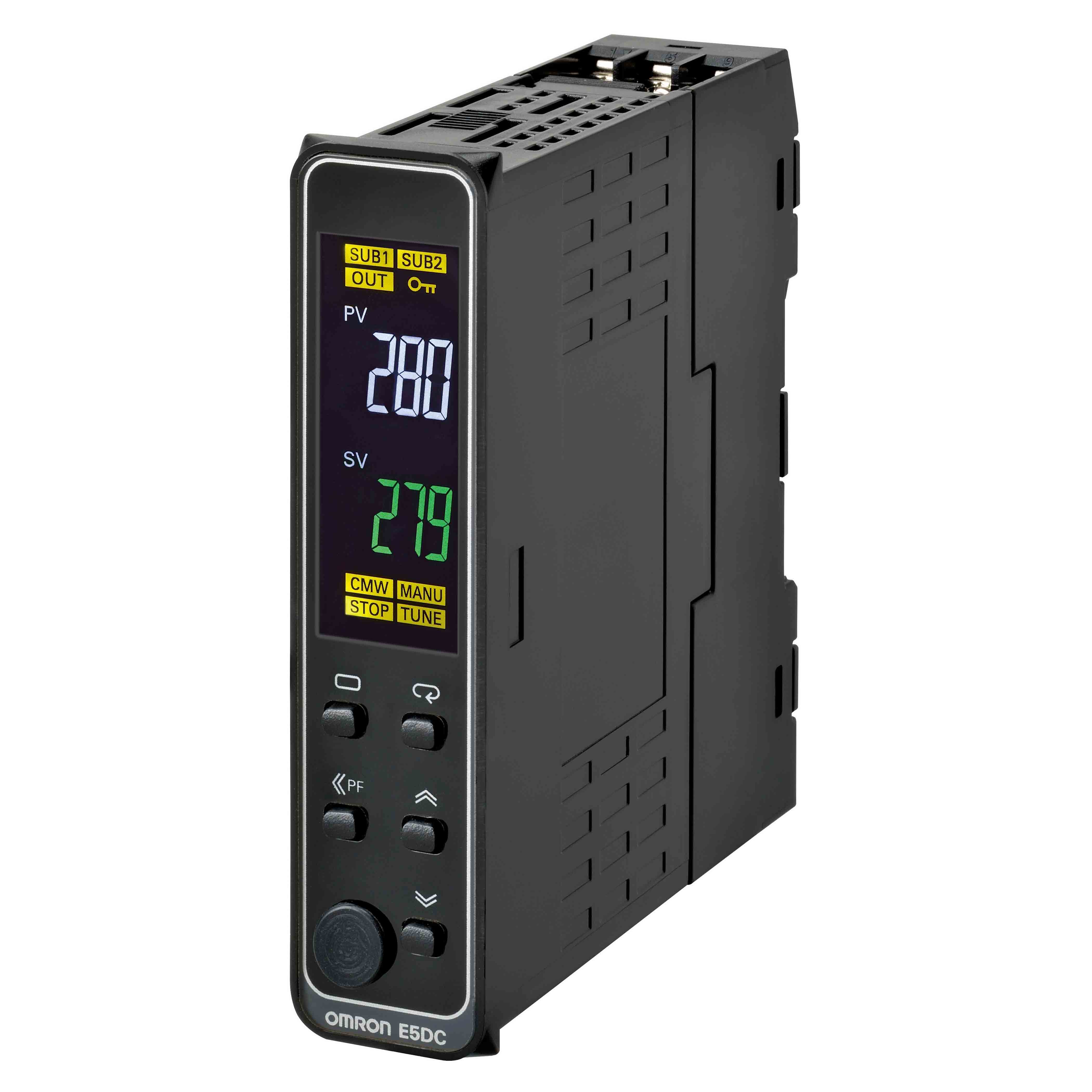 E5DC CX2DSM 015 Omron E5DC DIN Rail Panel Mount PID Temperature Controller 48 x 48mm 1 Input 2 Output Linear Analogue 4 20 mA 24 RS