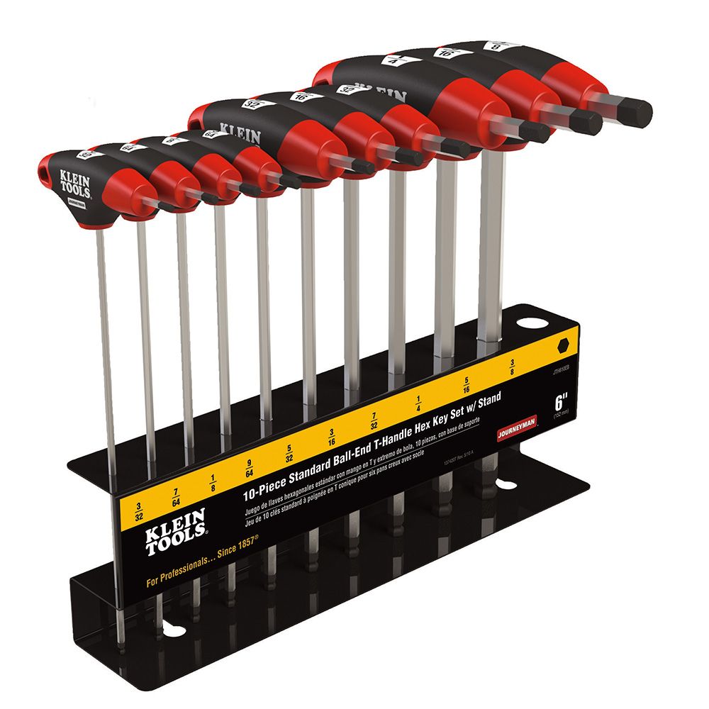 JTH610EB | Klein Tools 10 piece T Shape Imperial Hex Key Set
