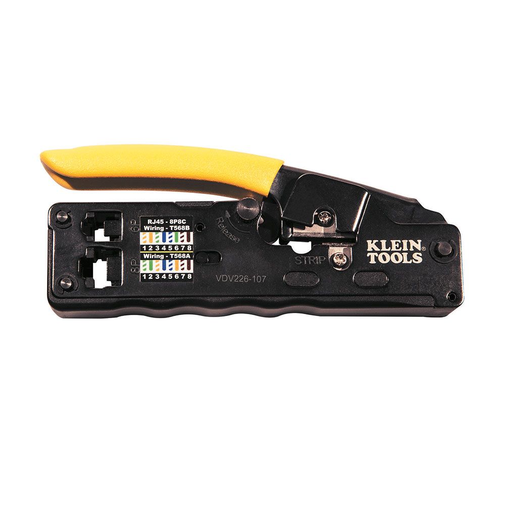 Klein Tools VDV226 Crimp Tool for RJ11 Connectors RJ12 Connectors RJ45 Connectors