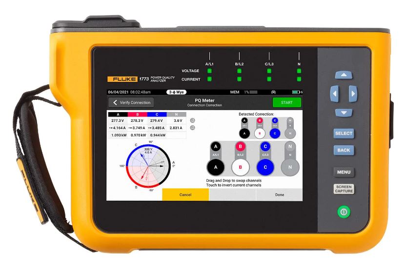 FLUKE-1777 | 電力特性アナライザ Fluke Bluetooth、USB、ワイヤレス, 1777 年 | RS