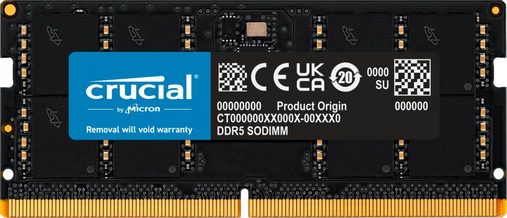 メモリー crucial DDR5 SODIMM 32GBx1 CT32G48C40S5 Crucial RAM (ランダムアクセスメモリ）, 32 GB, 4800MHz, DDR5