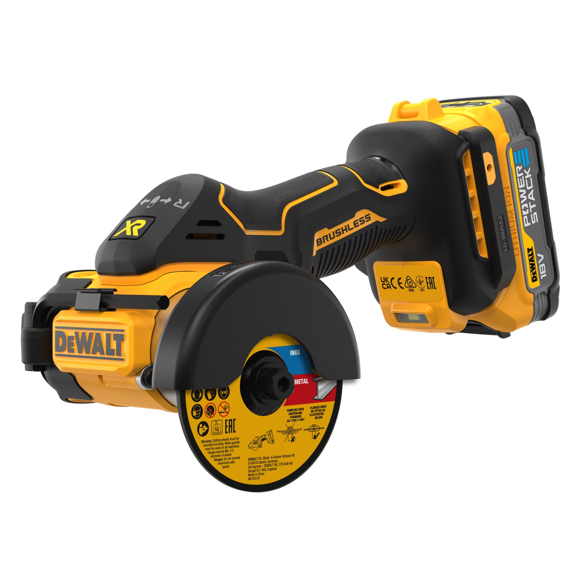 DeWALT DCS438E2T QW 18V XR 76mm Cordless Angle Grinder RS