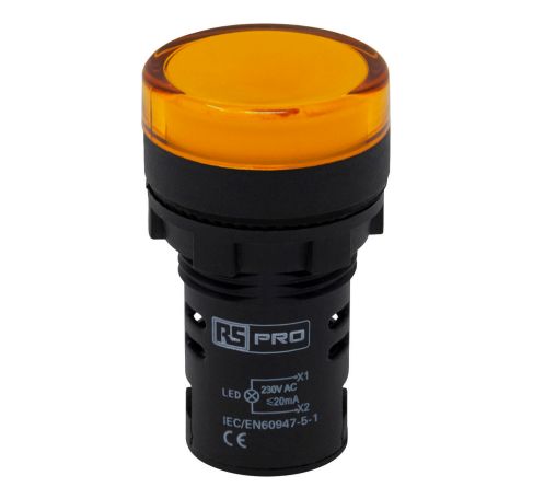 RS PRO パイロットランプ 表示灯 LED 黄 丸型 | RS