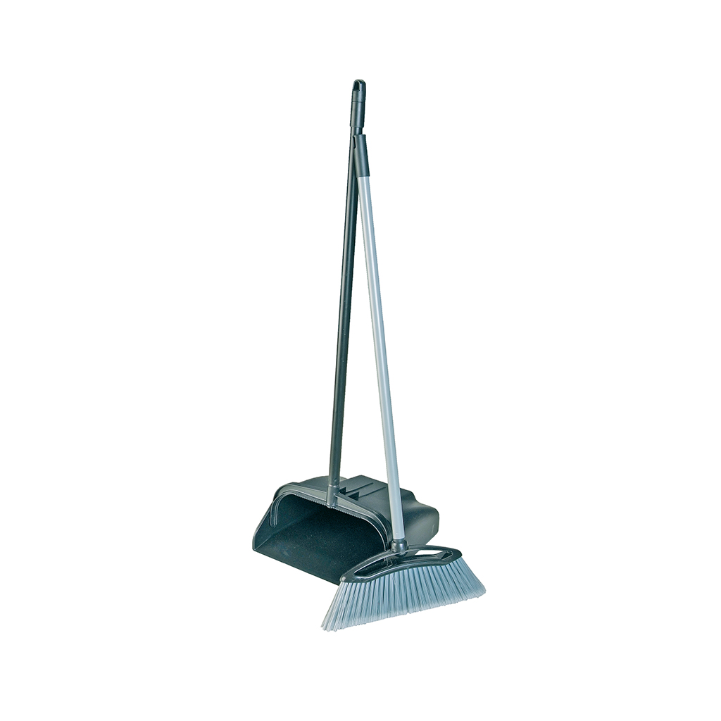 101045 Robert Scott Black, Grey Dustpan & Brush for Dust Cleaning