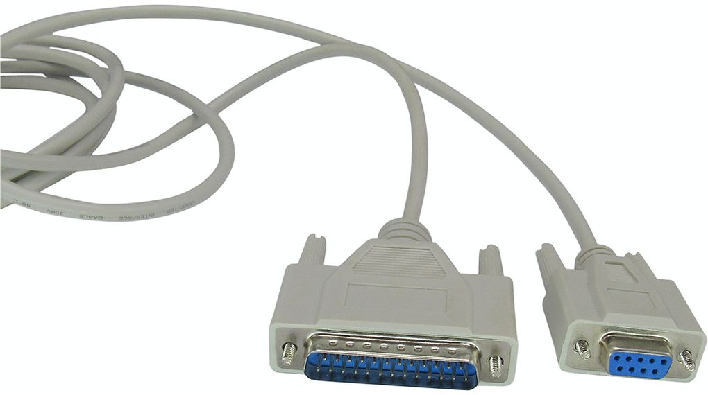 RND 765-00046 | AT modem cable 3 m BeigeDB9 femaletoDB25 | RS