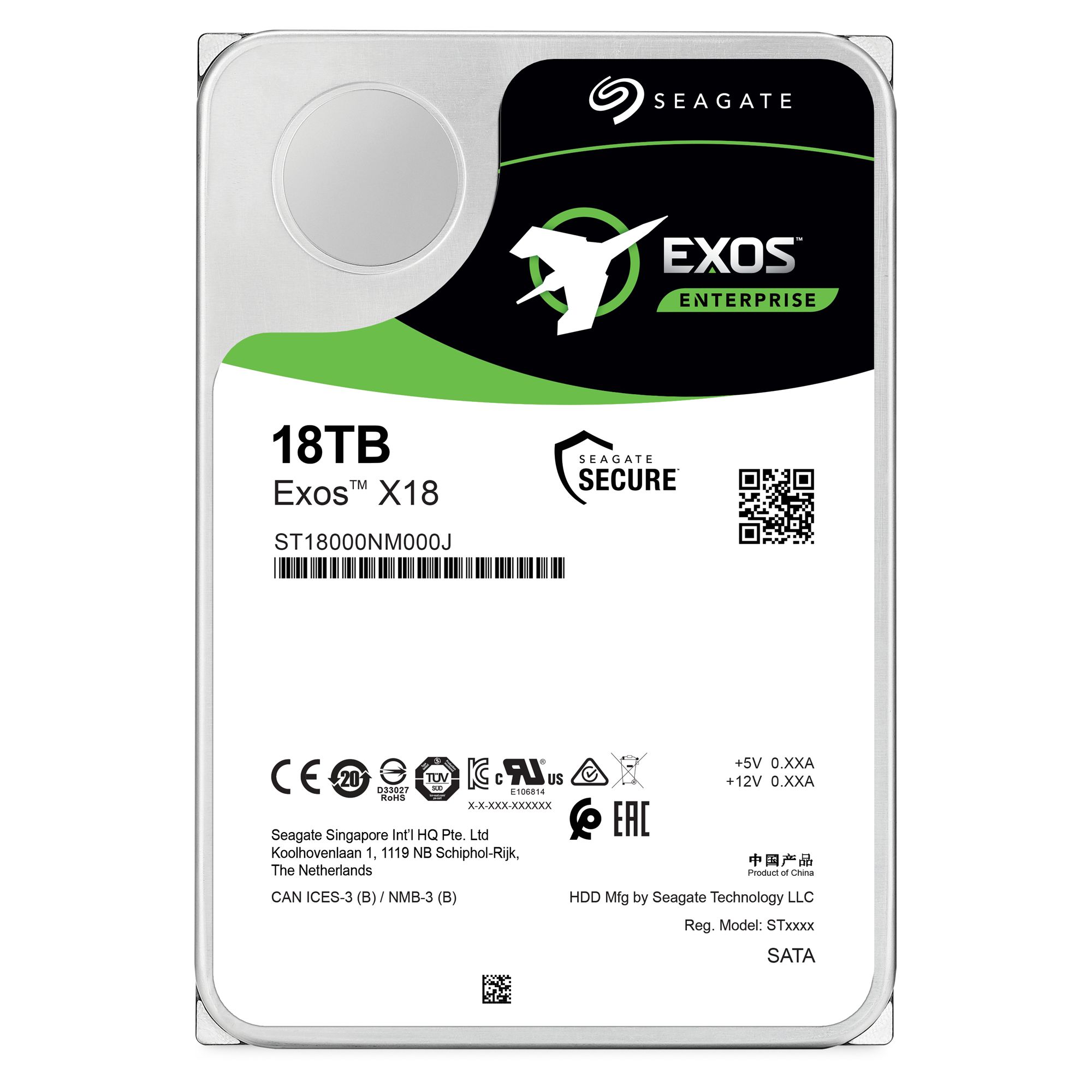 外付けハードディスク・ドライブ Seagate HDD 18TB ST18000NM000J Exos 「メーカー再生品」SEAGATE製 内蔵HDD ST18000NM000J 18TB