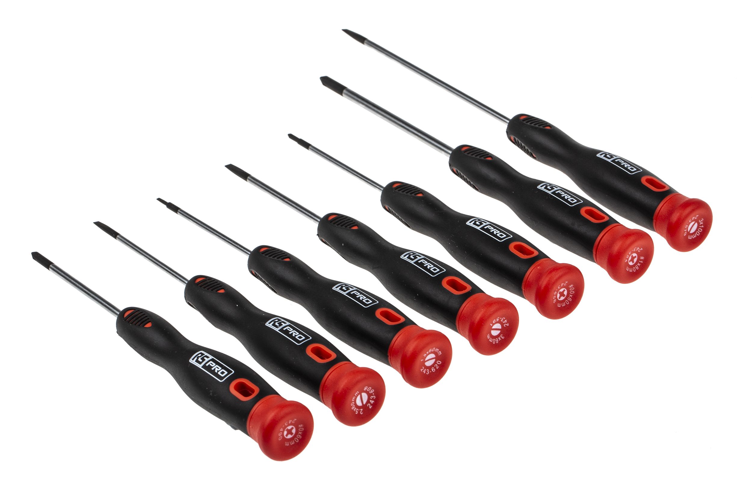 RS PRO Precision Phillips, Slotted Screwdriver Set 7 Piece