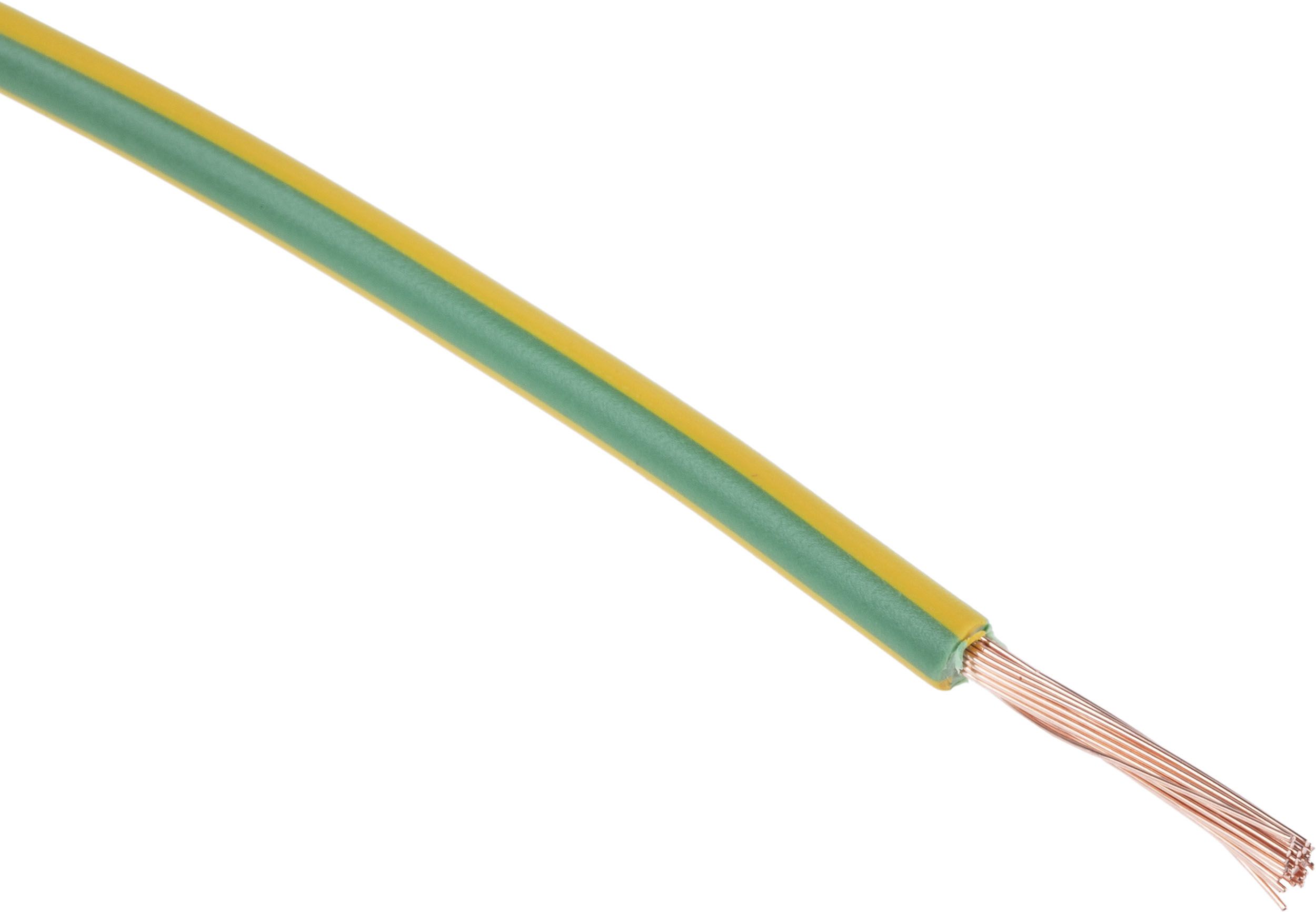 RS PRO Green/Yellow 1.5 mm² Equipment Wire, 16 AWG, 30/0.25 mm, 100m, PVC Insulation