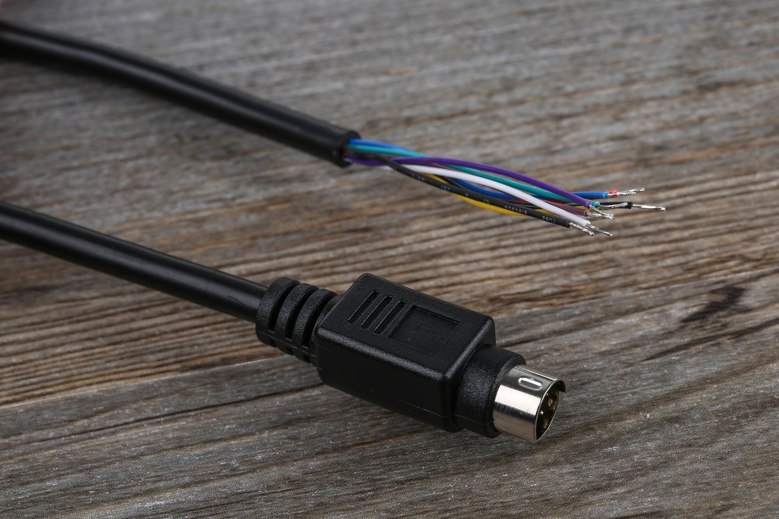 RS PRO Male 8 pin mini-DIN to Unterminated Black DIN Cable 2m