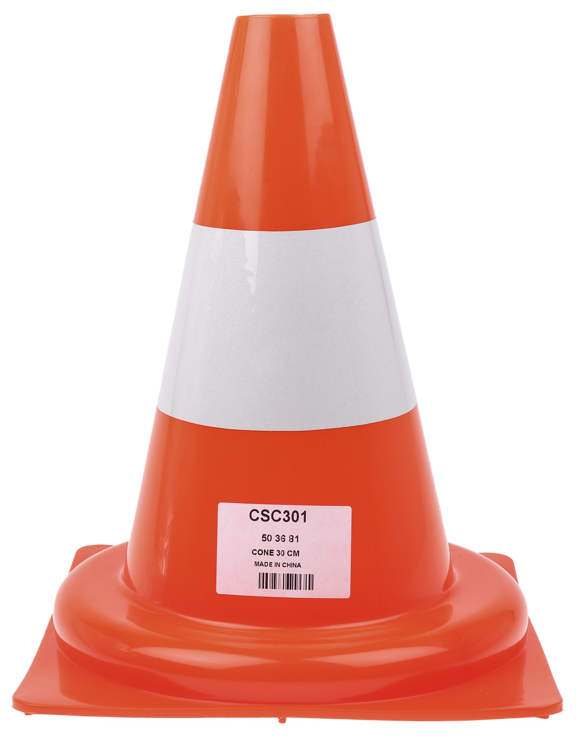 RS PRO, Orange, White 300 mm PP Traffic Cone
