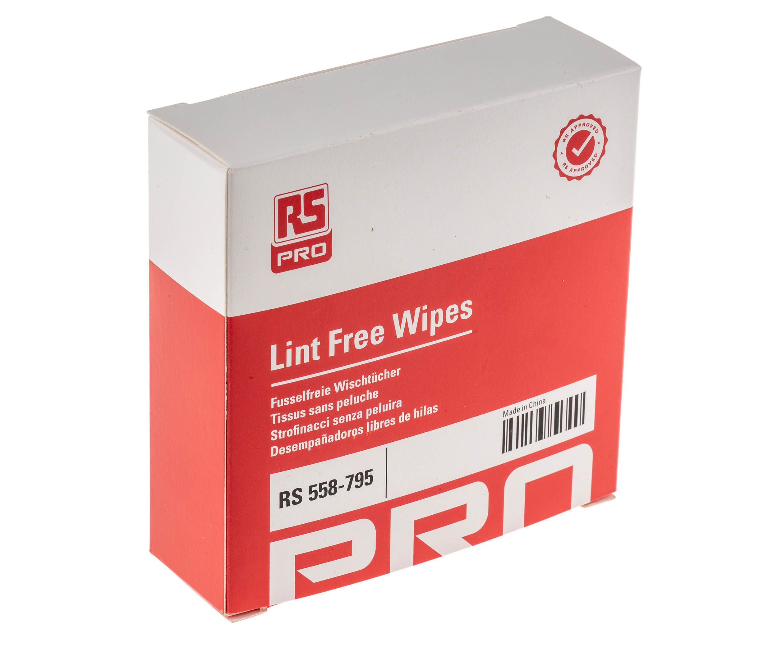 RS PRO Dry Multi-Purpose Wipes for Computer Screens, Office Equipment, Plastic, Screen Filters Use, Box of 100