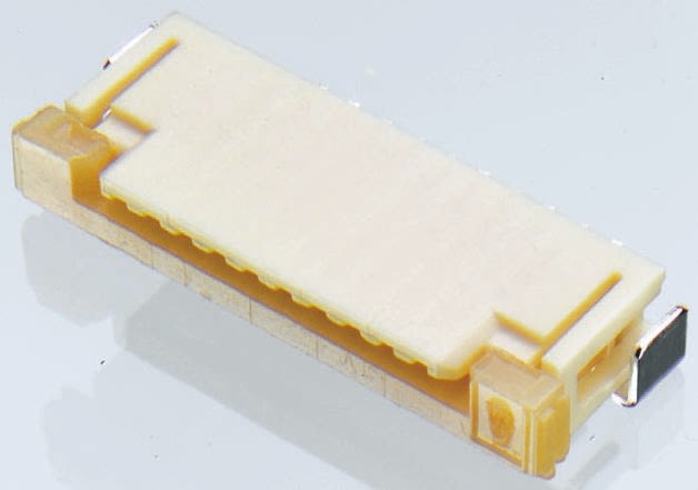 Molex, FFC/FPC SMT, 52271 1mm Pitch 4 Way Right Angle Female FPC Connector, ZIF Bottom Contact