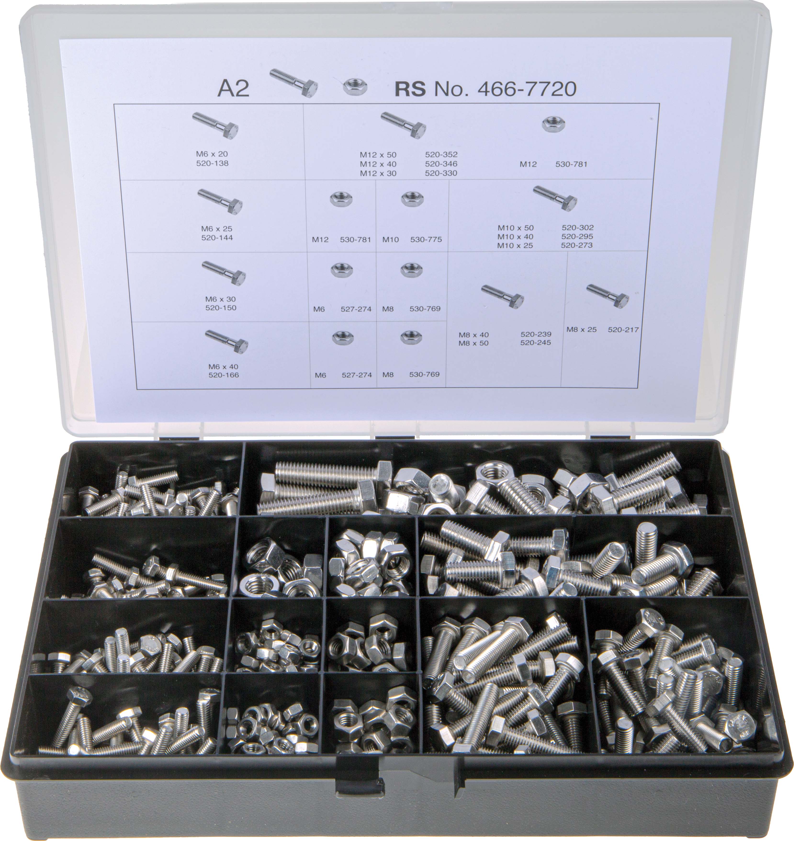 Rs Pro Stainless Steel 624 Piece Hex Drive Screwbolt And Nut Kit Rs 