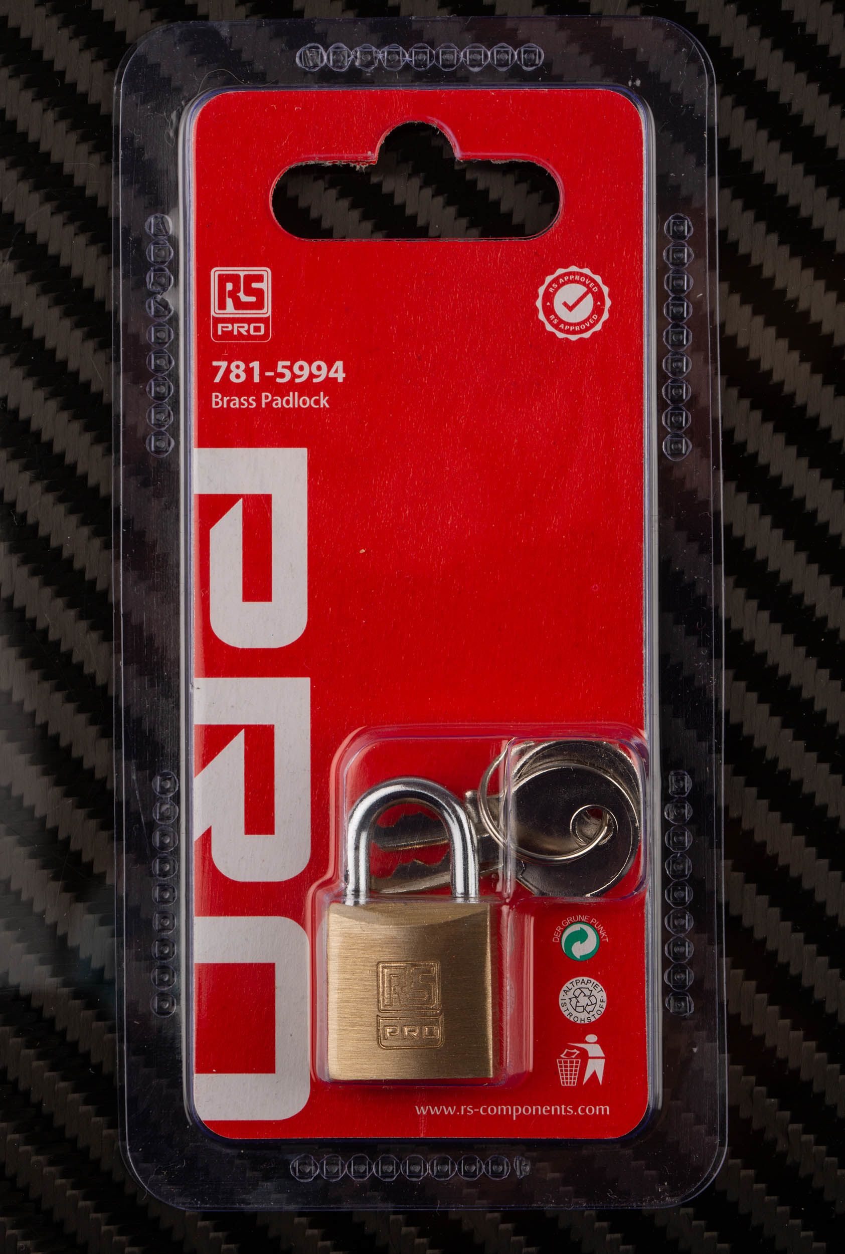 RS PRO All Weather Brass Padlock 20mm