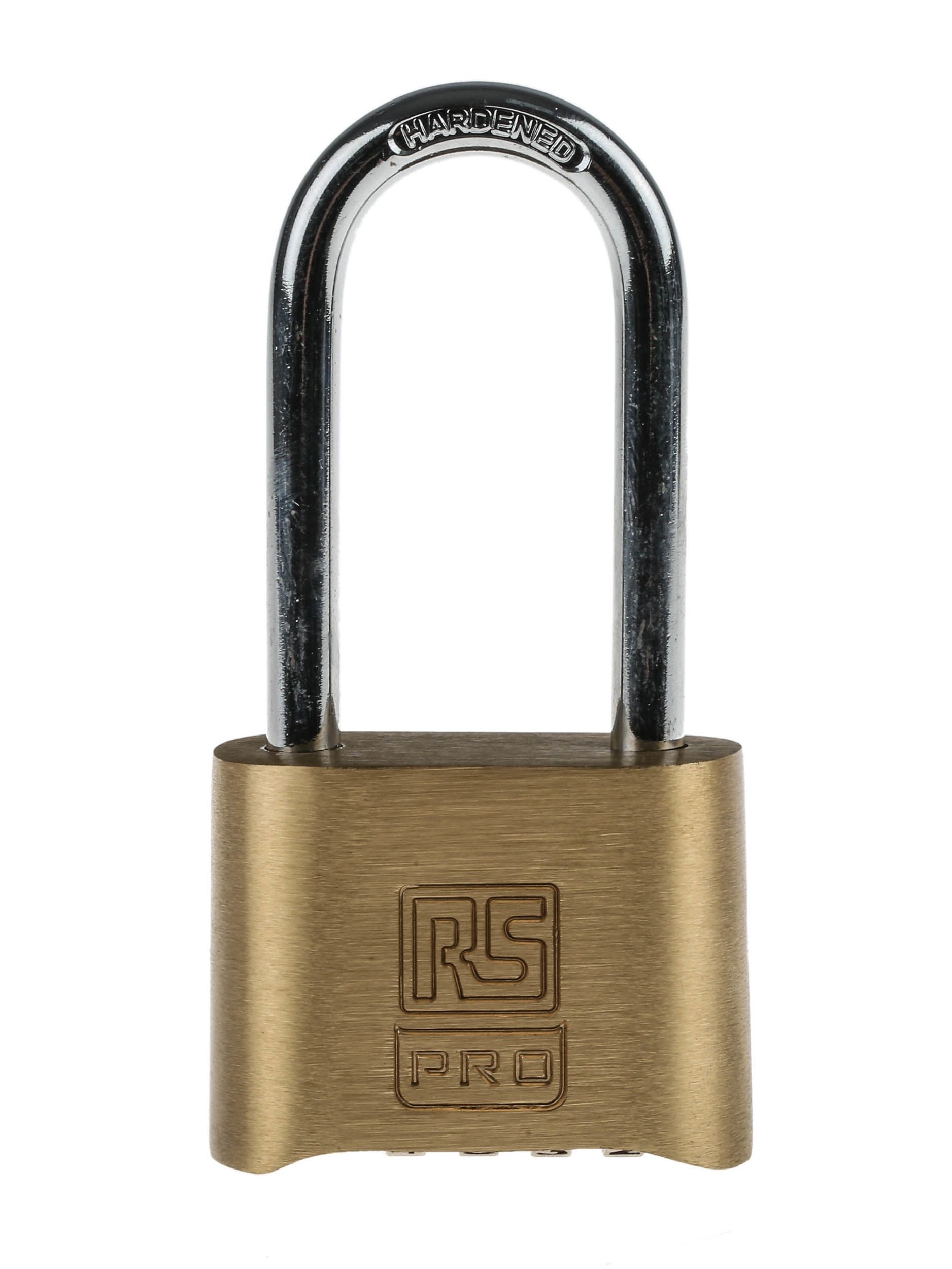 RS PRO All Weather Brass, Steel Padlock 53mm