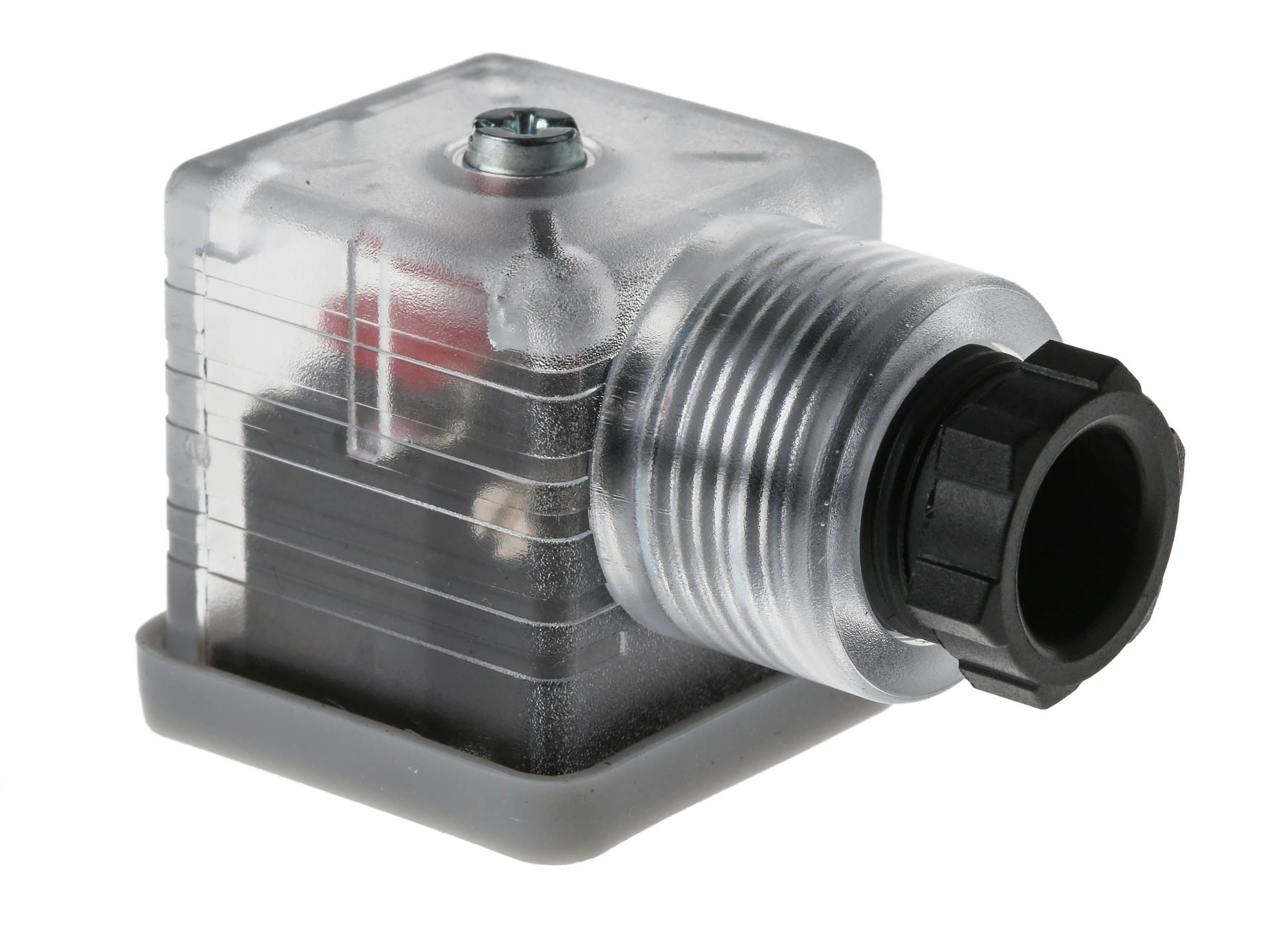 RS PRO 3P+E DIN 43650 A, Female Solenoid Valve Connector,  with Indicator Light, 24 V dc Voltage