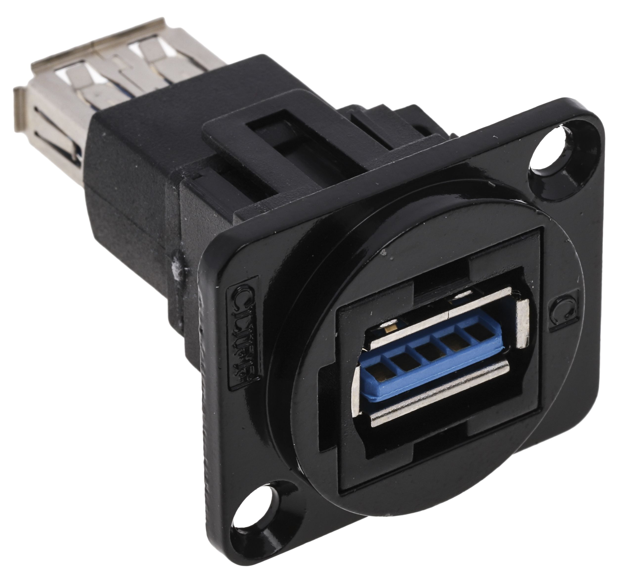RS PRO Straight, Panel Mount, Socket Type A to A 3.0 USB Connector