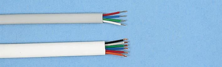 Decelect Forgos 6 Core 26 AWG Telephone Cable, White Sheath, 50m