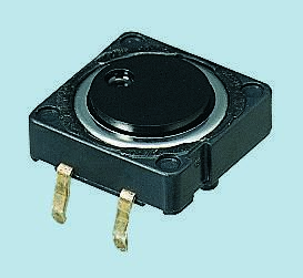 Black Button Tactile Switch, SPST-NO 5 mA @ 12 V dc 0.8mm Snap-In