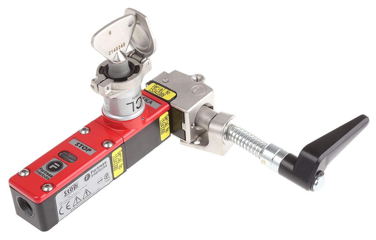 AMS1STOP 24V CODE B Fortress Safety Interlock Switch, 2NC/1NO, Key