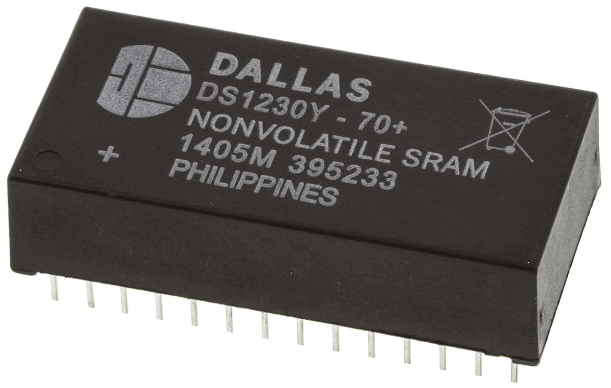 Maxim Integrated 256kbit 70ns NVRAM, 28-Pin EDIP, DS1230Y-70+