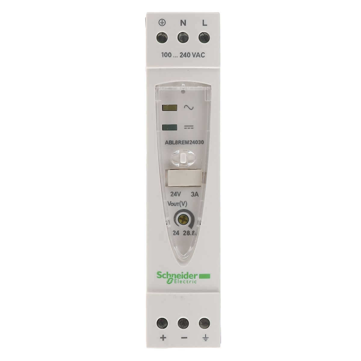 Schneider Electric Switch Mode DIN Rail Panel Mount Power Supply, 85 → 264V ac ac Input, 24V dc dc Output, 3A