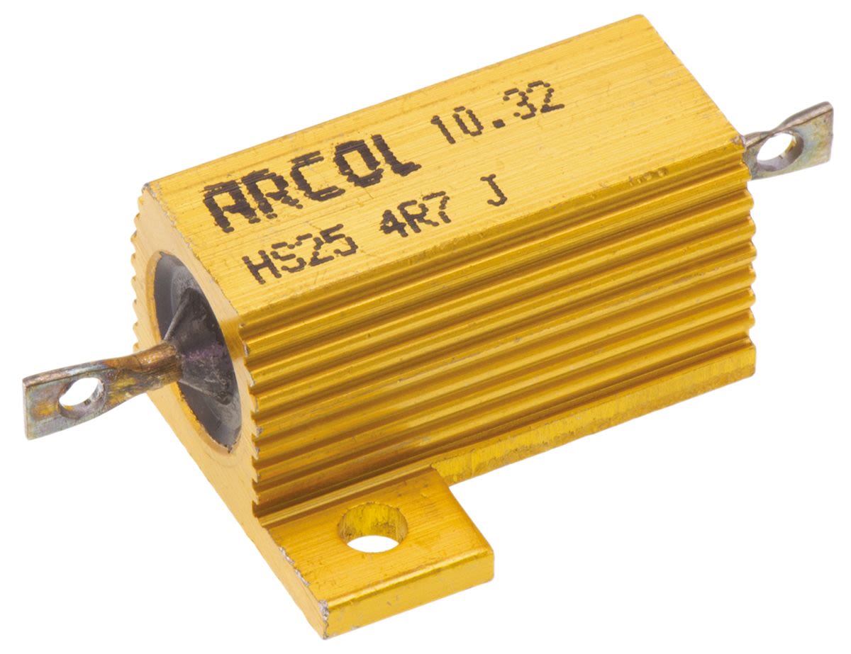 Arcol HS25 Gewickelt Widerstand zur Chassismontage, 4.7Ω, ±5% / 25W, Alu Gehäuse, Axial
