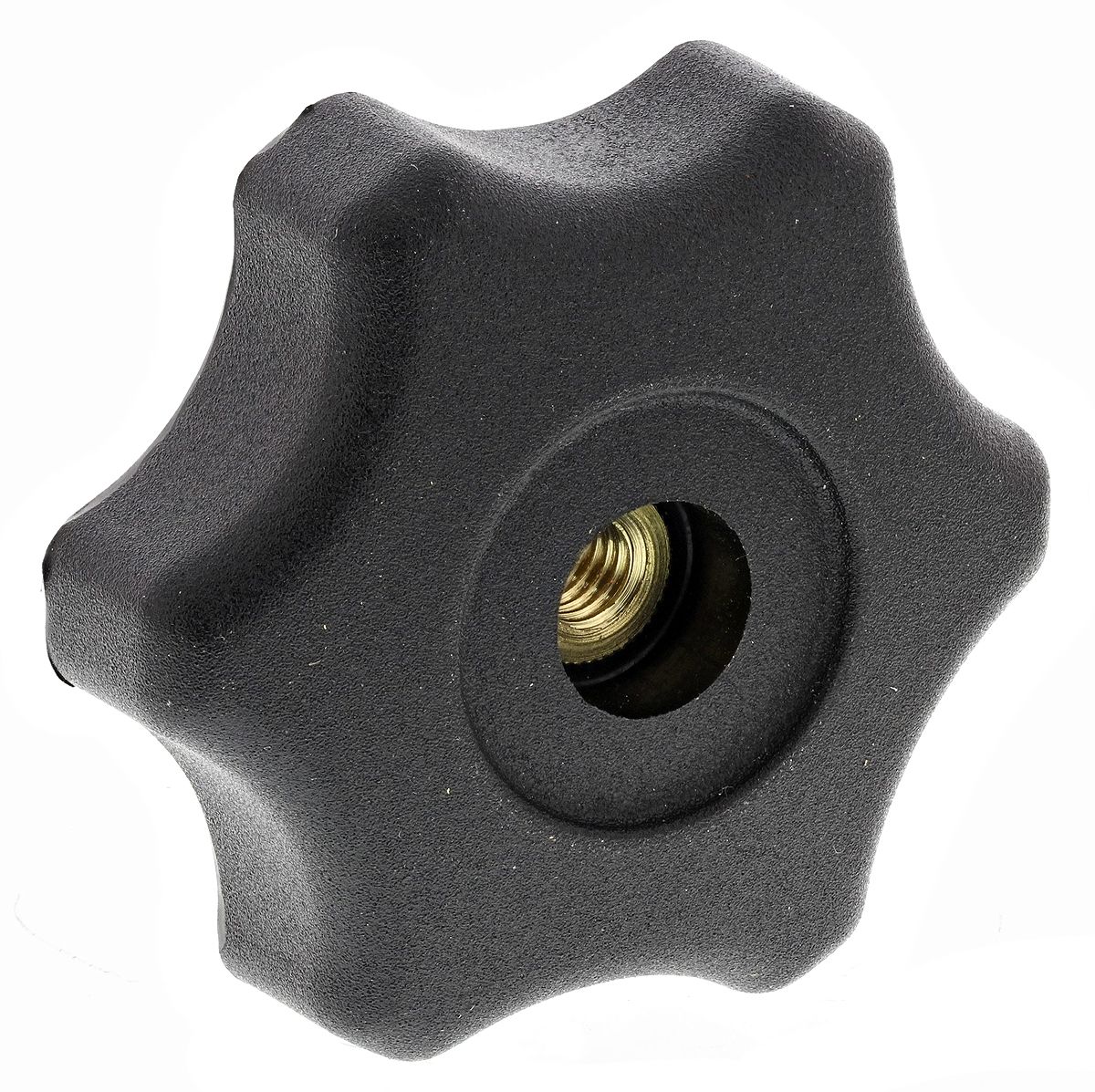 RS PRO Black Multiple Lobes Clamping Knob, M6, Threaded Through Hole | RS