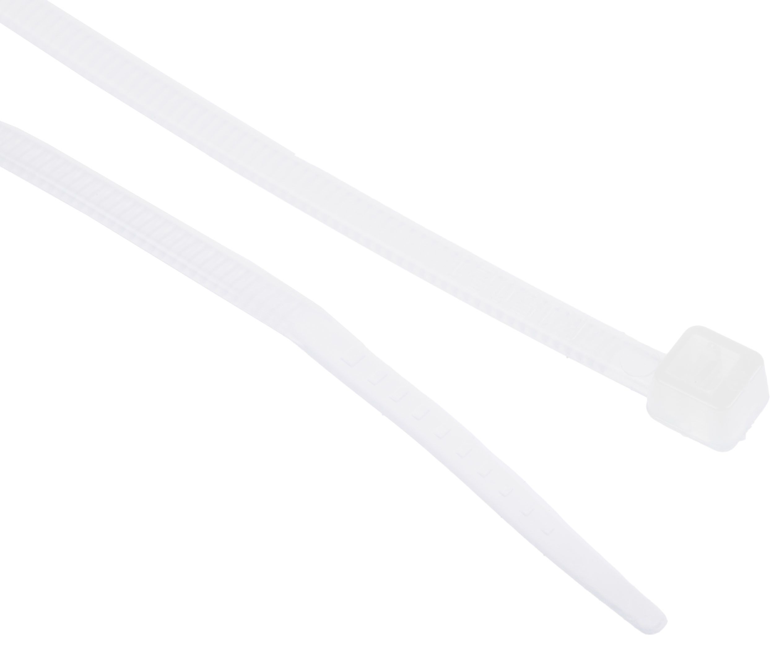 RS PRO Cable Tie, 100mm x 2.5 mm, Natural Nylon, Pk-100