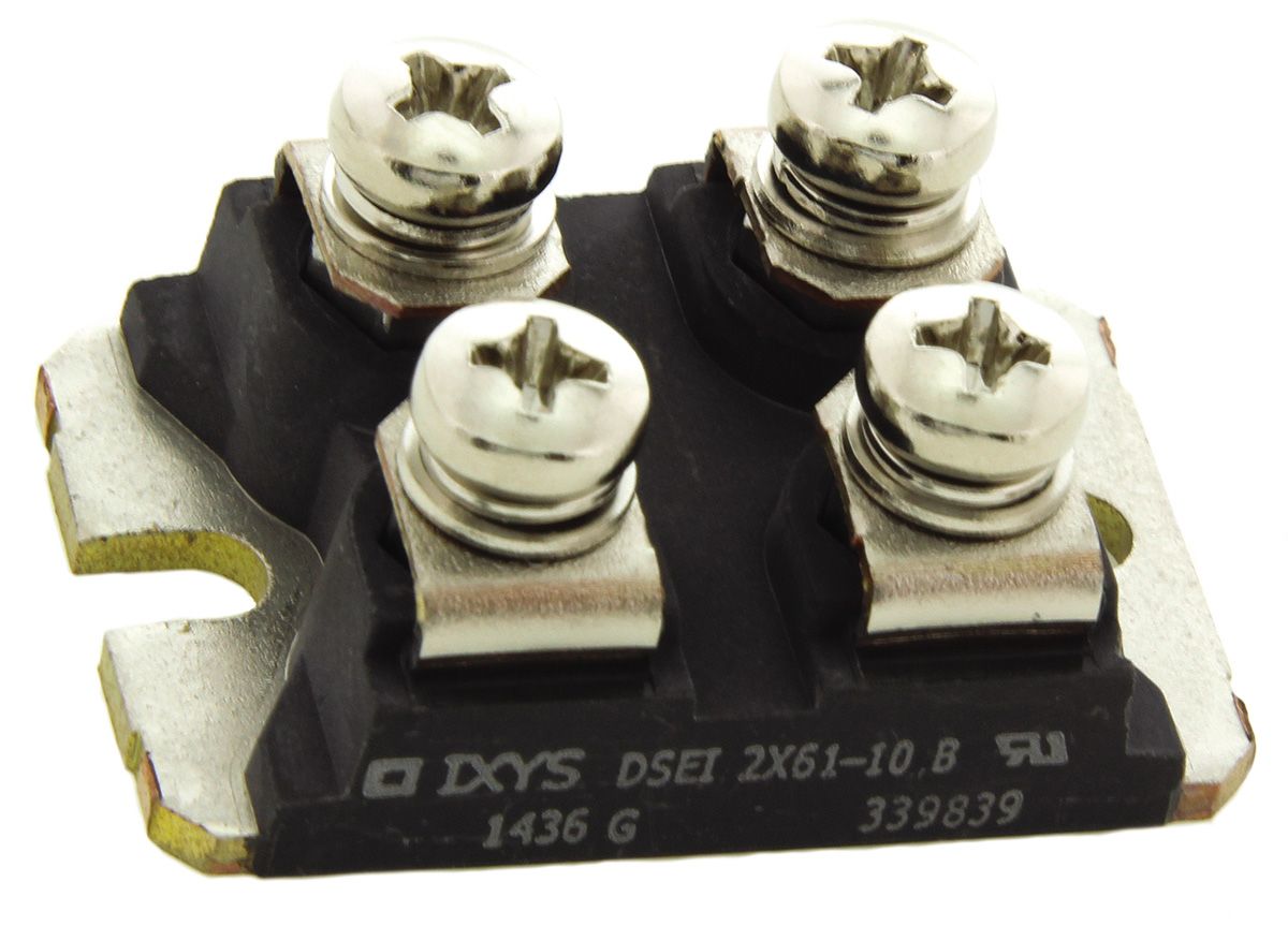 IXYS 1000V 60A, Dual Rectifier Diode, 4Pin SOT227B DSEI2X6110B RS