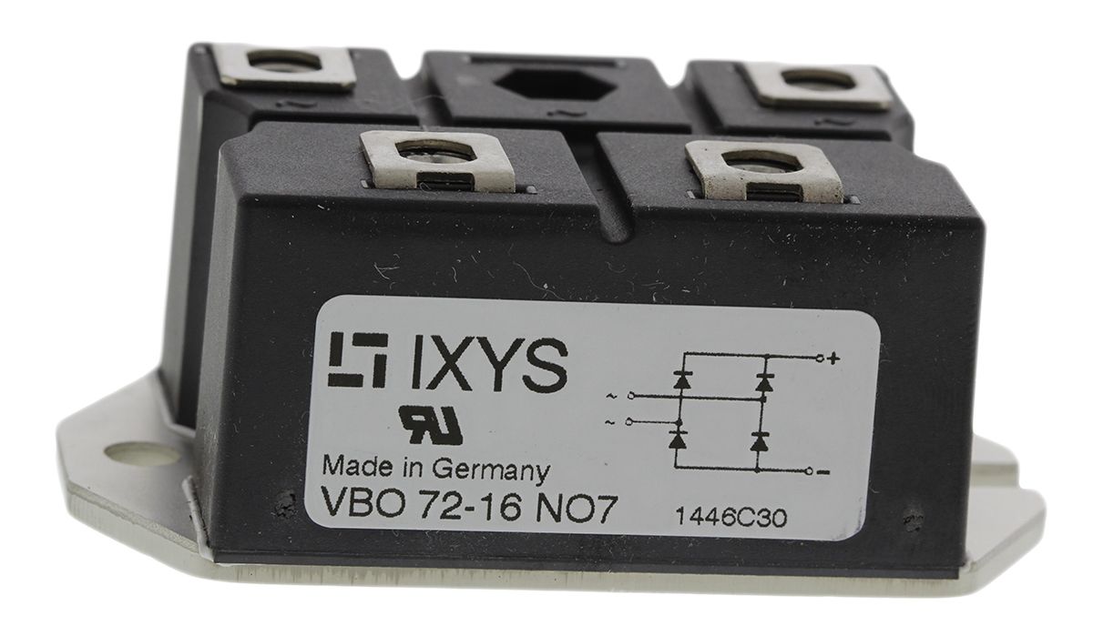 IXYS Bridge Rectifier Module, 72A, 1600V, 4-Pin