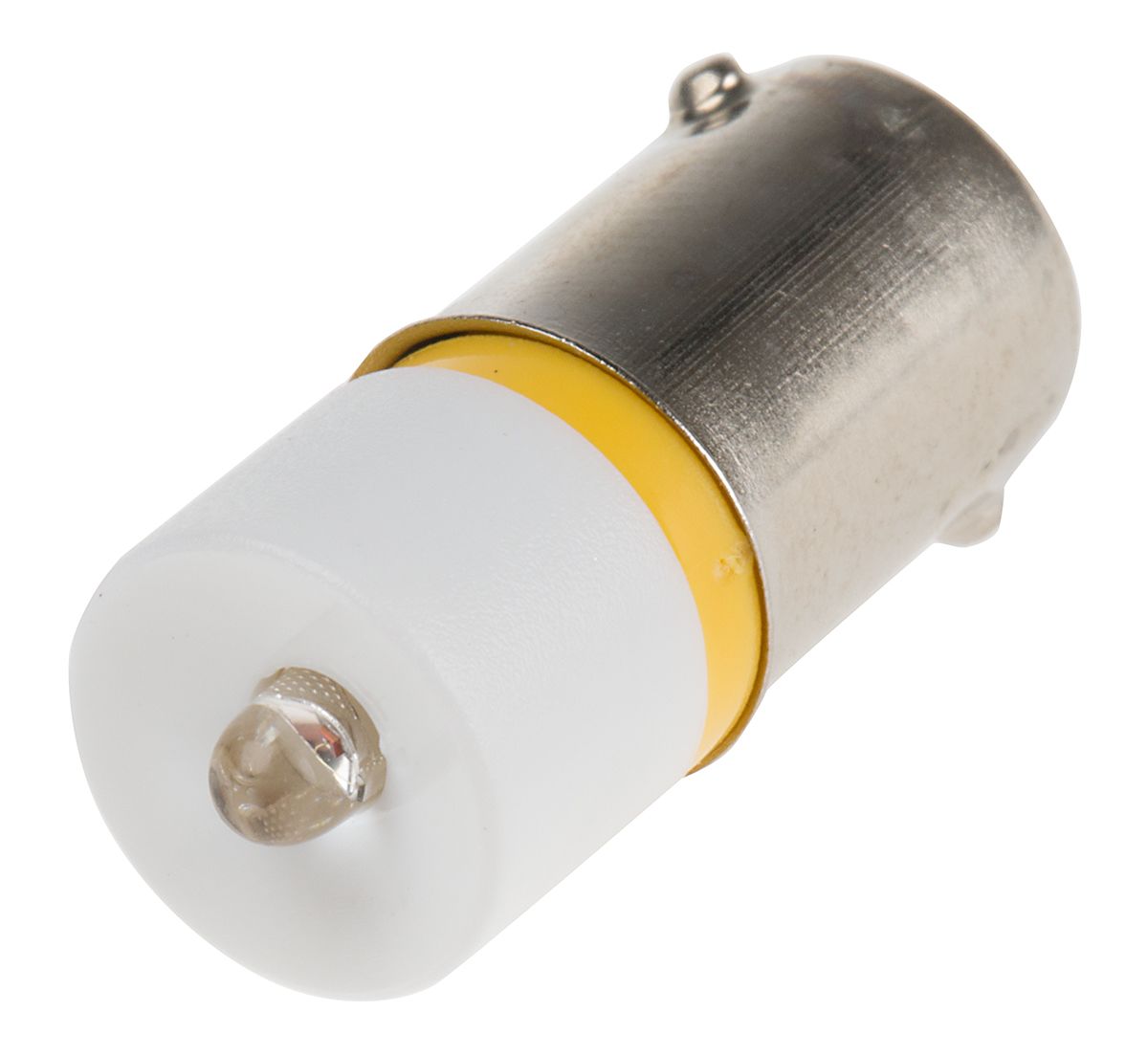 LED Indicator Lamp, BA9s, Yellow, Single Chip, 10mm dia., 28V dc