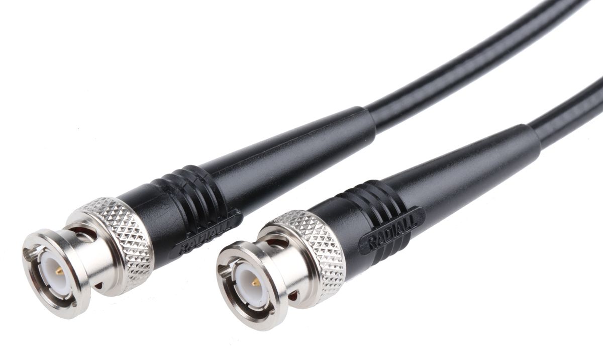 Radiall Male BNC to Male BNC Coaxial Cable, RG58, 50 Ω, 2m