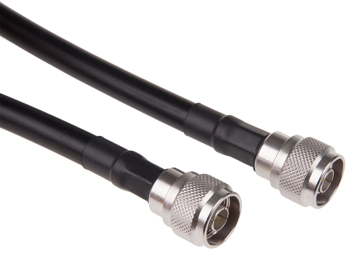 Radiall Male N-type to Male N-type Coaxial Cable, RG214, 50 Ω, 1m