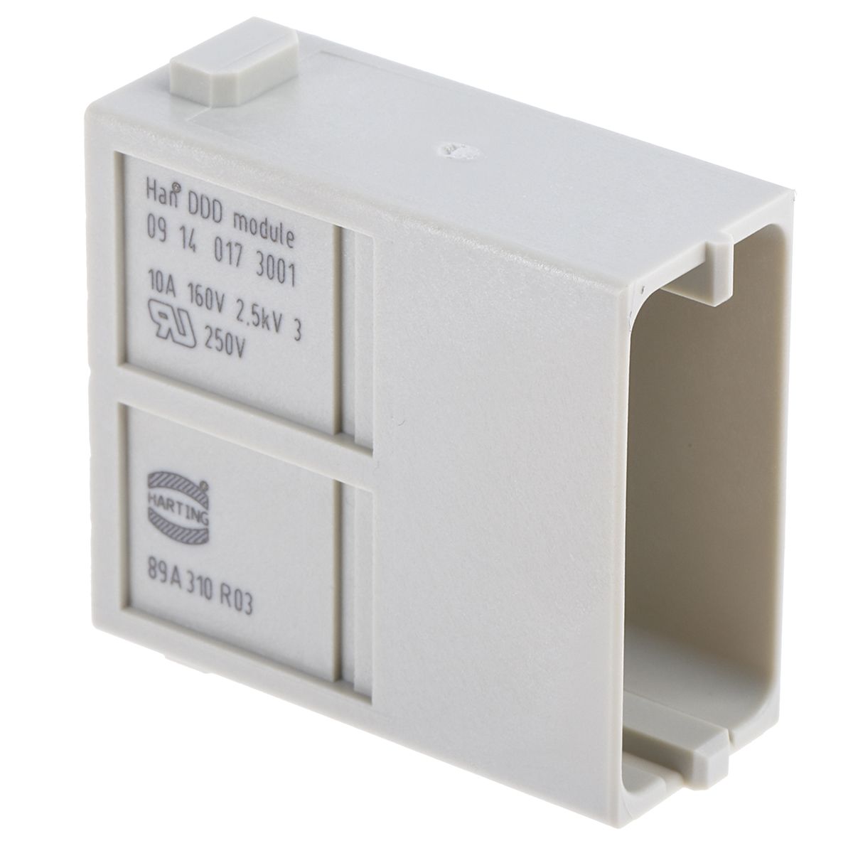 09140173001 HARTING Heavy Duty Power Connector Module, 10A, Male, Han