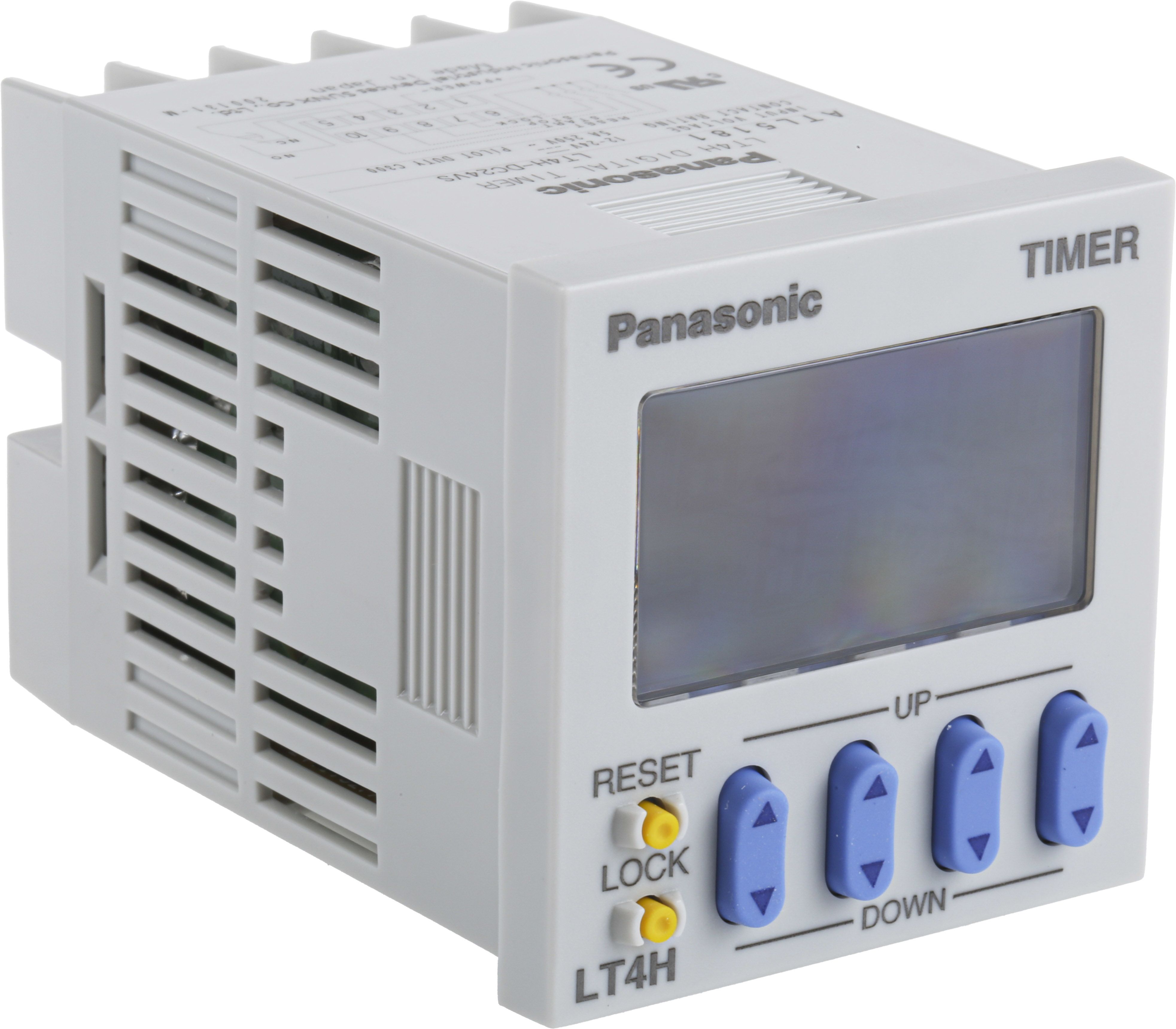 Panasonic LT4H Zeitrelais, Frontplattenmontage, 0 → 9999 h, 0 → 9999 min, 0 → 9999s, 12 →