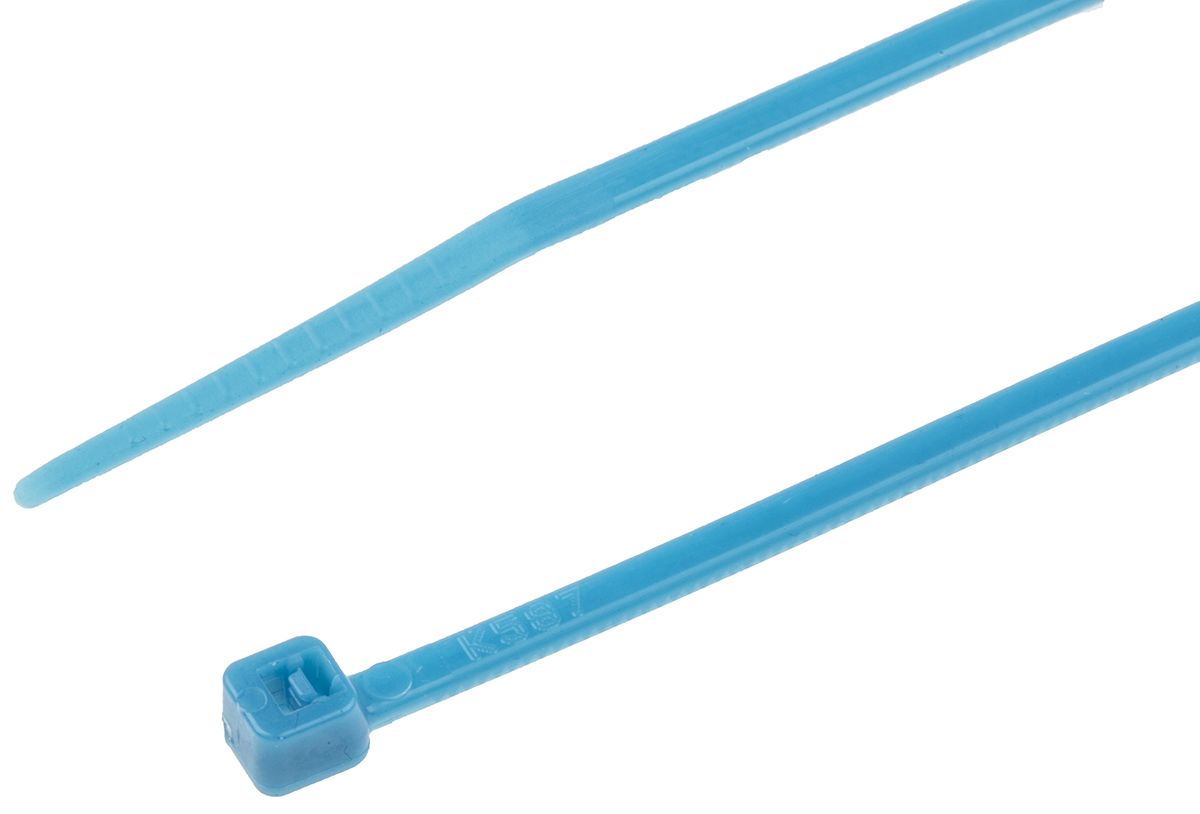 RS PRO Blue Nylon Cable Tie, 203mm x 2.5 mm