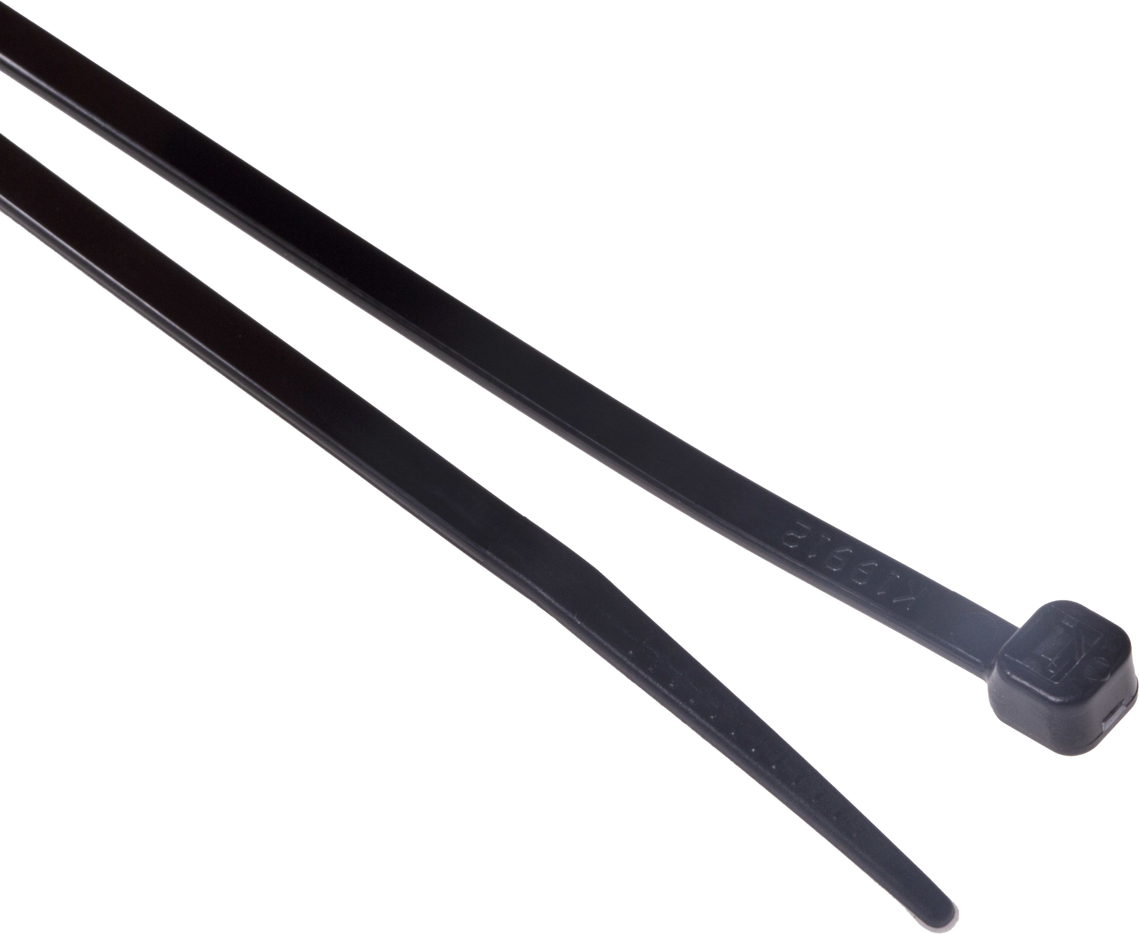 RS PRO Cable Tie, 150mm x 3.6 mm, Black Nylon, Pk-100