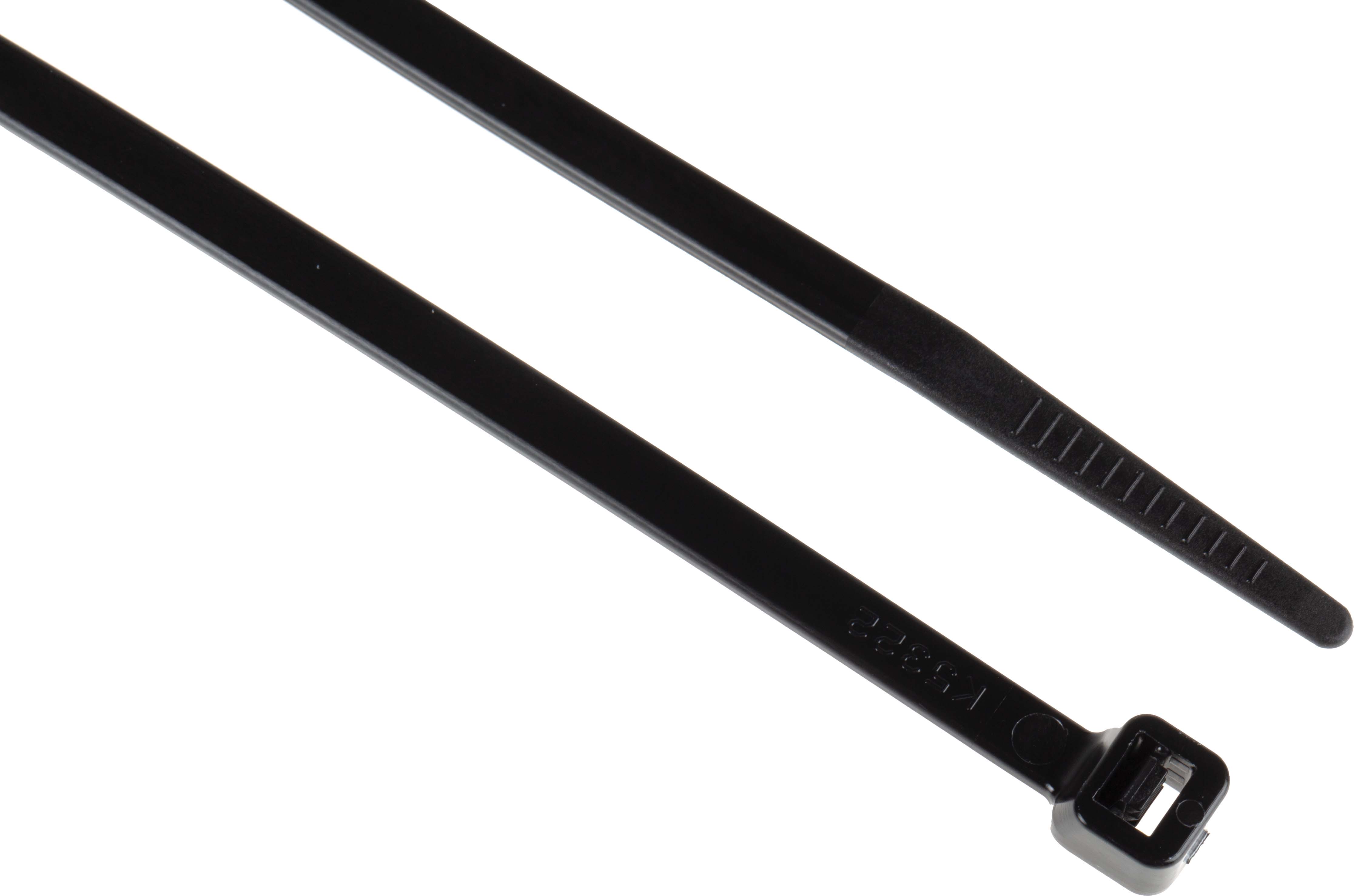 RS PRO Cable Tie, 203mm x 4.6 mm, Black Nylon, Pk-100