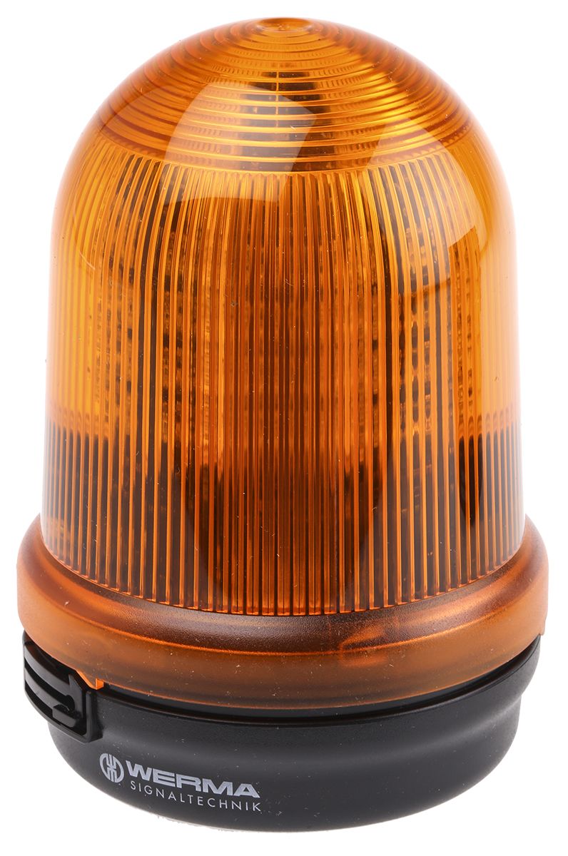 Werma RM 829 Series Yellow Multiple Effect Beacon, 24 V dc, Surface Mount, LED Bulb, IP65