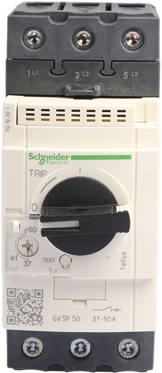 Schneider Electric DIN Rail Mount GV3 3 Pole Thermal Circuit Breaker - 690V Voltage Rating, 50A Current Rating