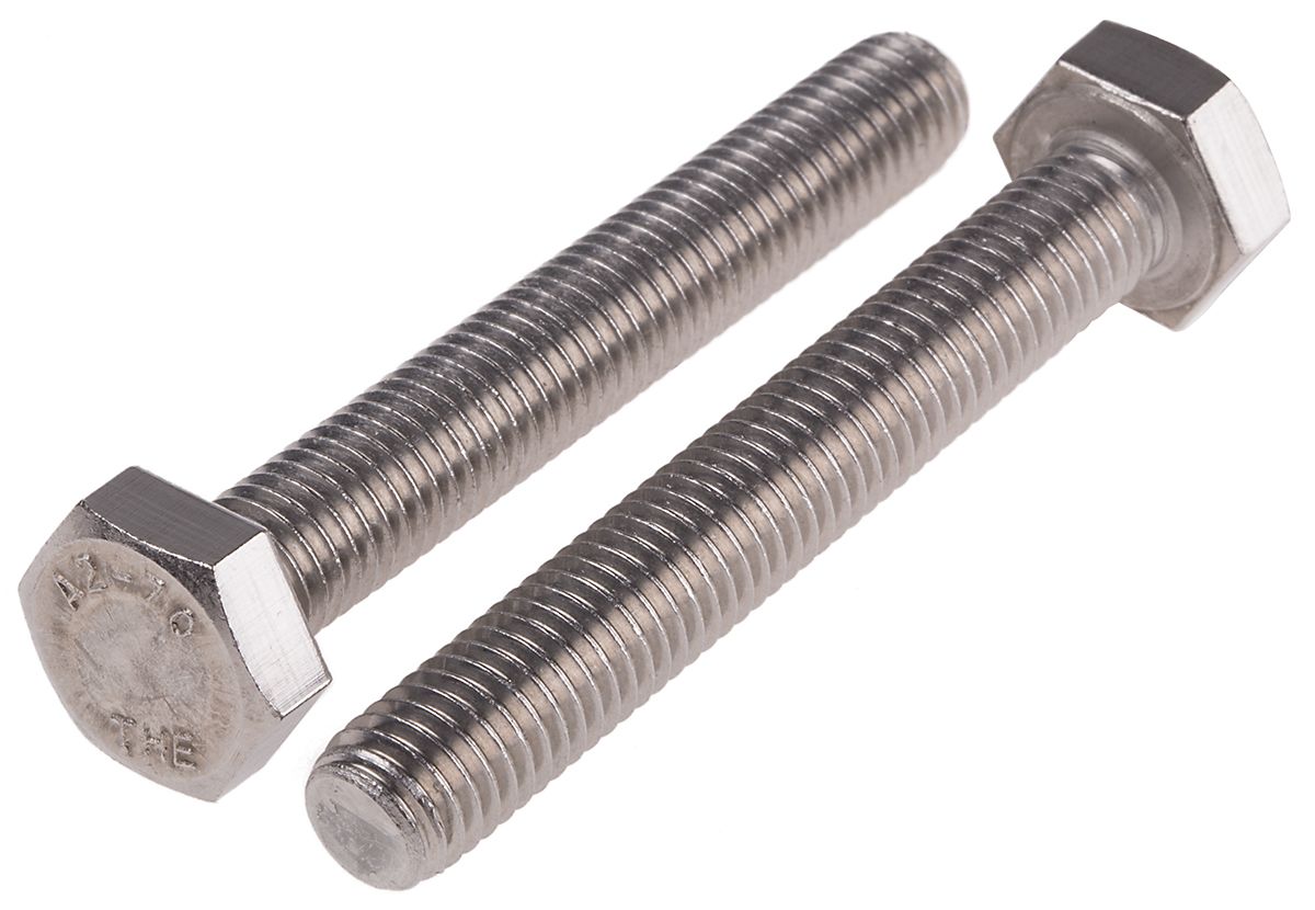 Plain Stainless Steel Hex Hex Bolt M10 X 70mm Rs 