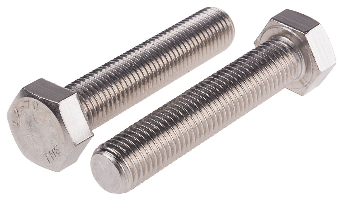 Plain Stainless Steel Hex Hex Bolt M16 X 80mm Rs