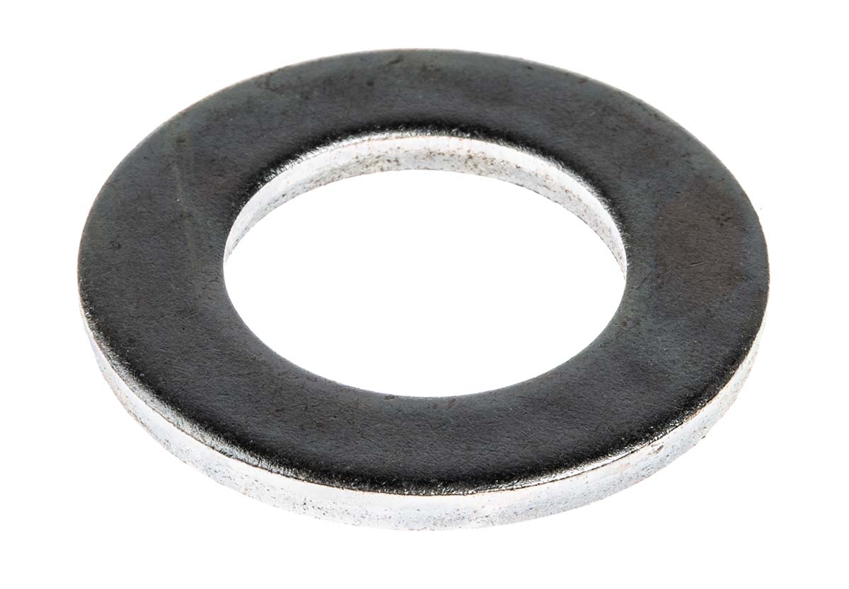 Bright Zinc Plated Steel Plain Washer, 3mm Thickness, M20 RS
