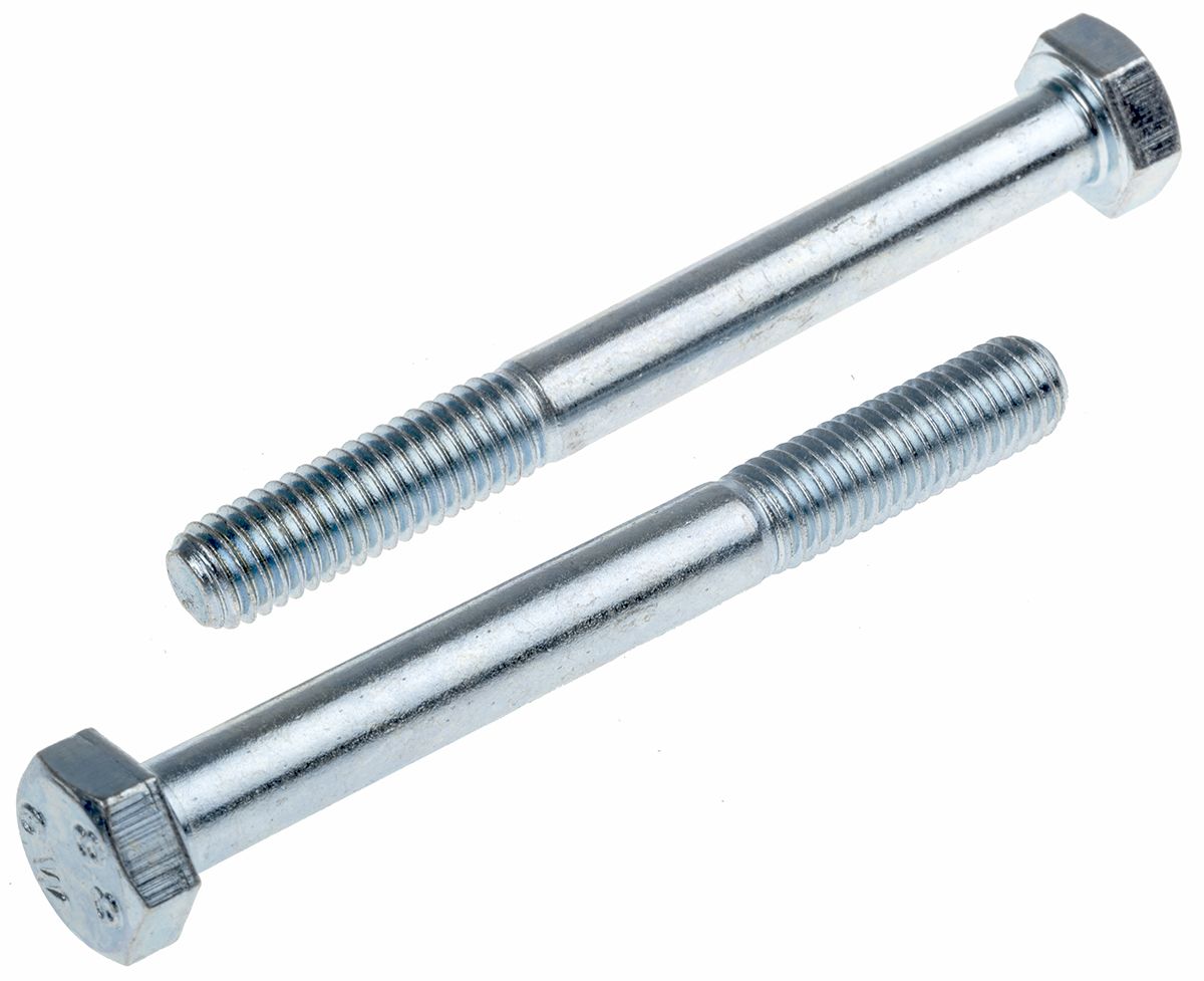 Clear Passivated Zinc Steel Hex Bolt M10 X 90mm RS