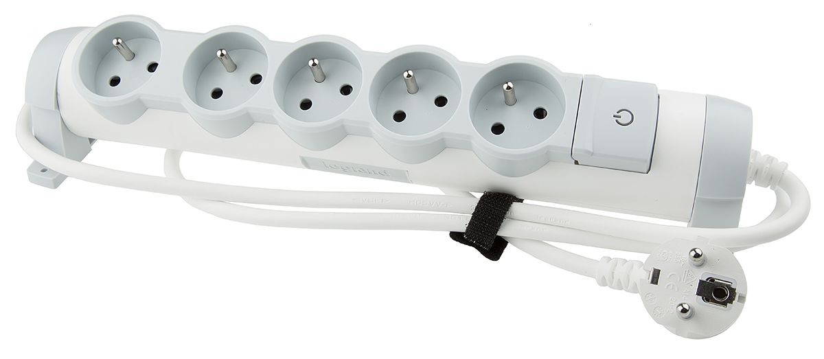 Legrand 1.5m 5 Socket Type E - French Extension Lead, 250 V ac
