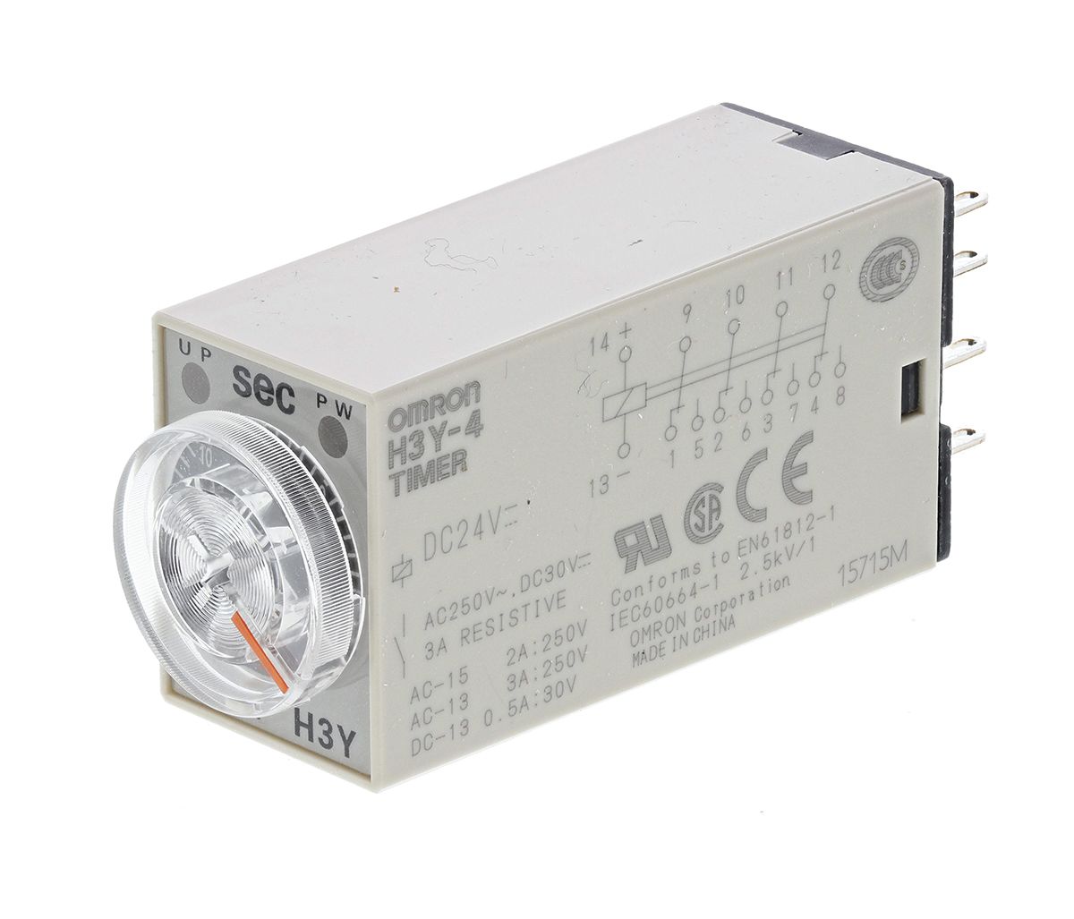 H3Y4 DC24 30S .. Omron DIN Rail, Surface Mount Single Function Timer