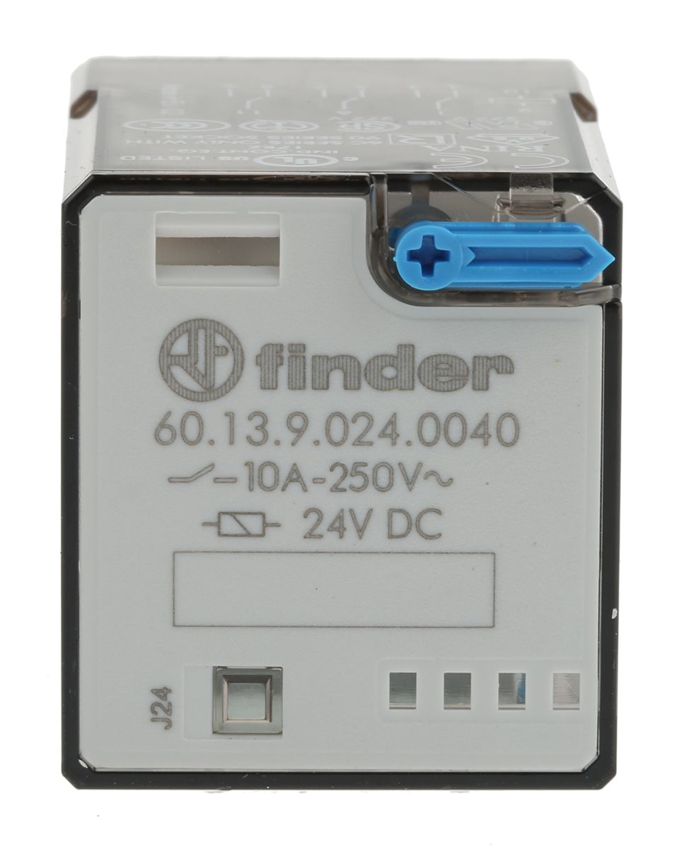 Finder Plug In Power Relay, 24V dc Coil, 10A Switching Current, 3PDT