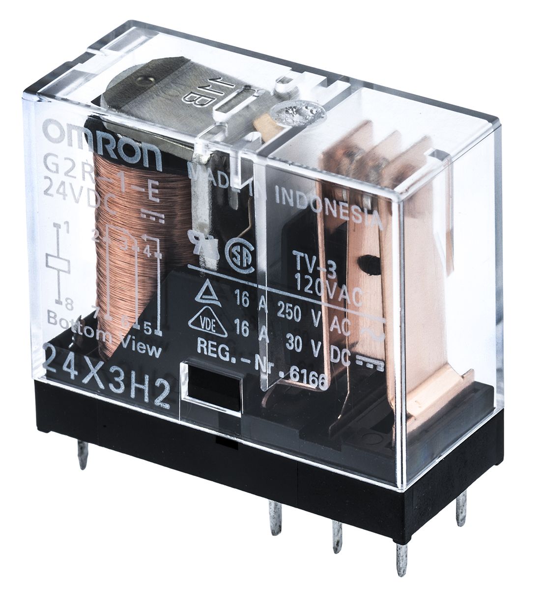Omron PCB Mount Power Relay, 24V dc Coil, 16A Switching Current, SPDT