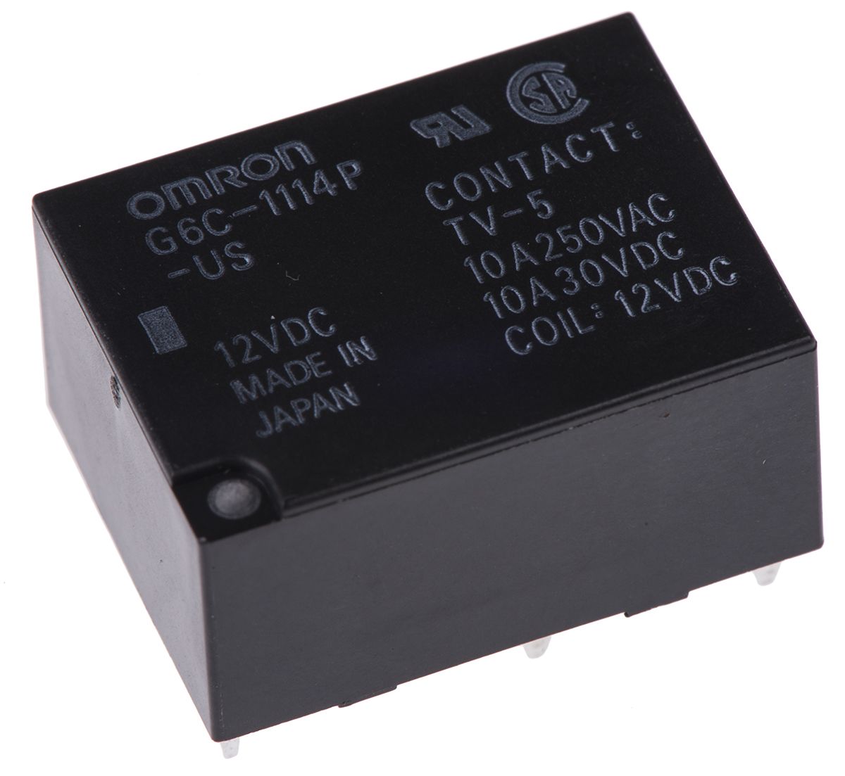 G6C1114PUS 12DC Omron PCB Mount Power Relay, 12V dc Coil, 10A
